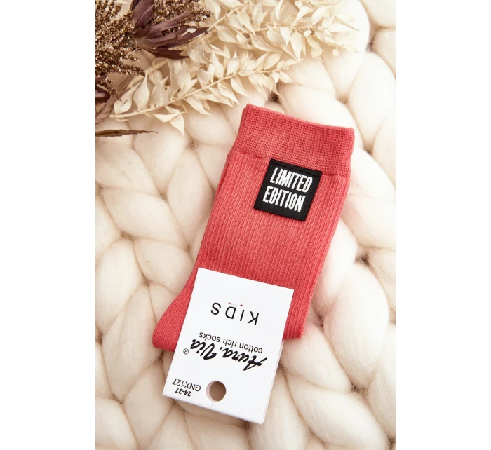 Dětské Hladké Ponožky S model 21643534 Růžové - Aura.via Dětské Hladké Ponožky S model 21643534 Růžové - Aura.via