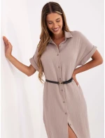 Sukienka MI SK model 21199544 ciemny bezowy - FPrice Sukienka MI SK model 21199544 ciemny bezowy - FPrice