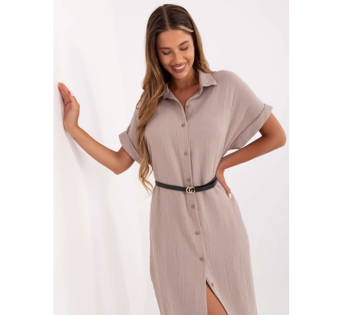 Sukienka MI SK model 21199544 ciemny bezowy - FPrice Sukienka MI SK model 21199544 ciemny bezowy - FPrice