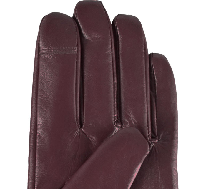 Dámské kožené antibakteriální rukavice model 16627268 Crimson - Semiline