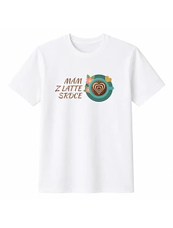 Dámské bavlněné tričko s potiskem - MÁM Z LATTE SRDCE - bílé