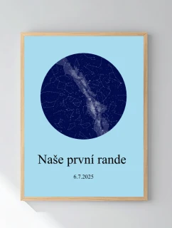 Personalizovaný plakát v rámu - 40x50 - hvězdná mapa