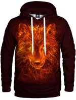 Unisex mikina s kapucí  Fire Wolf  1826397 H-K AFD888 červená- Aloha From Deer