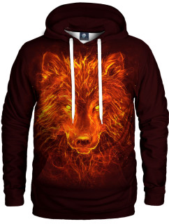 Unisex mikina s kapucí  Fire Wolf  1826397 H-K AFD888 červená- Aloha From Deer