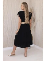 Dámské šaty 5997 s páskem černé - Kesi Dámské šaty 5997 s páskem černé - Kesi