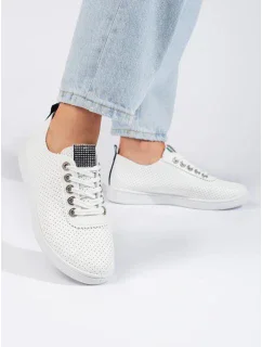 Komfortní tenisky dámské bílé bez podpatku