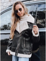 Dámská černá bunda z ovčí kůže ramones FashionStreet TY5247