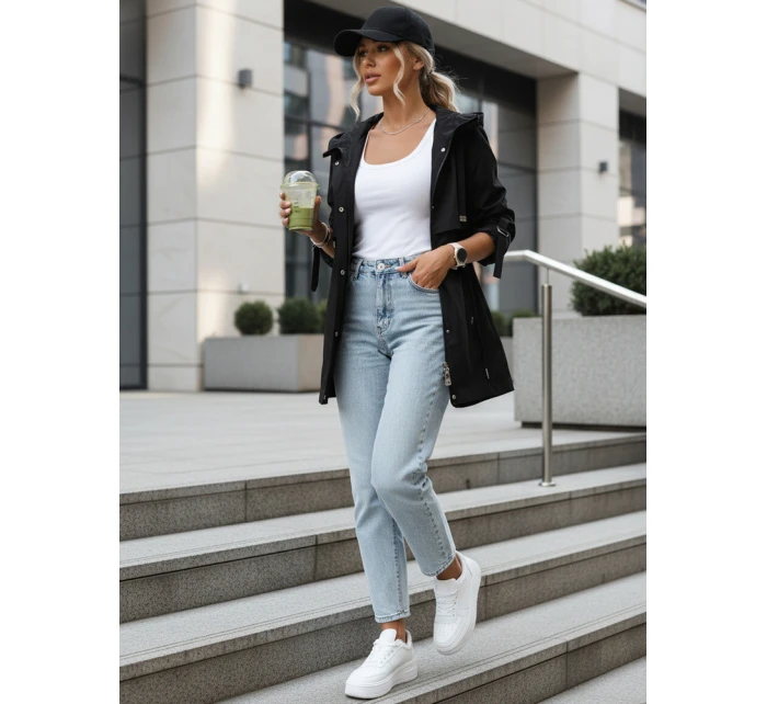 Dámská přechodná bunda s kapucí černá FashionStreet TY5626