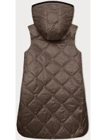 Tmavě béžová dámská vesta s ozdobným prošíváním model 19642623 - S'WEST Tmavě béžová dámská vesta s ozdobným prošíváním model 19642623 - S'WEST