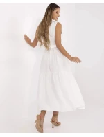 Elegantní dámské maxi šaty v krémové barvě (A5032)