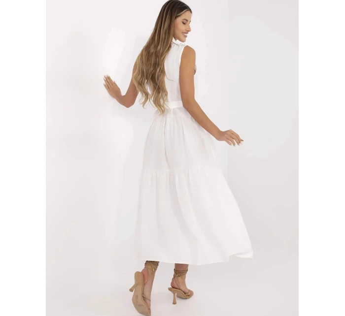 Elegantní dámské maxi šaty v krémové barvě (A5032)