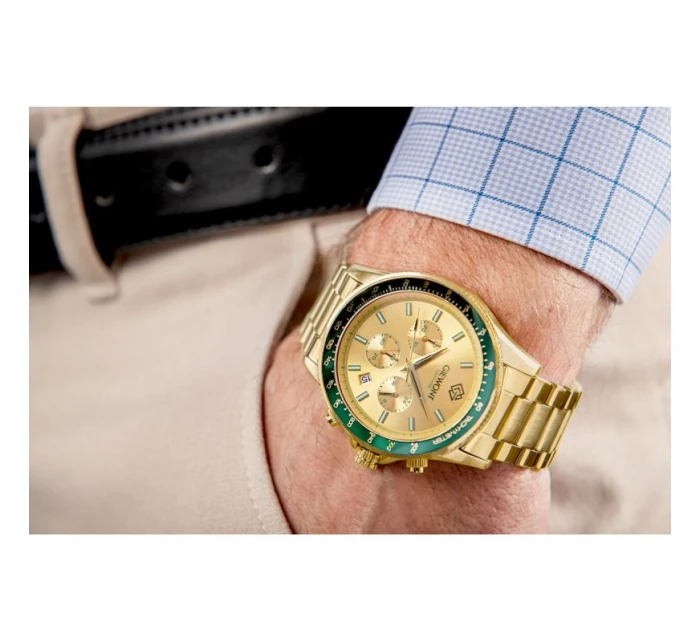 Pánské hodinky Giewont Chronograph Sapphire Gold Green GW3520-B6 Pánské hodinky Giewont Chronograph Sapphire Gold Green GW3520-B6