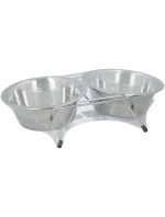 Nádoba pro psy a kočky z nerezové oceli 2x550ML