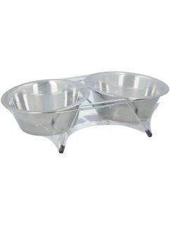 Nádoba pro psy a kočky z nerezové oceli 2x550ML