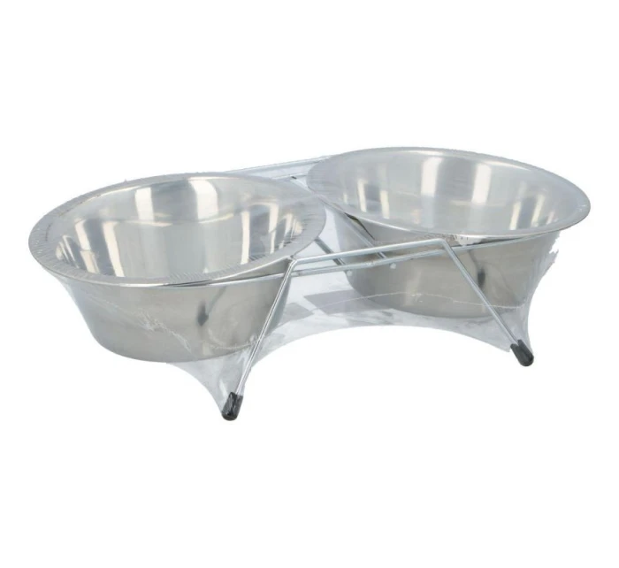 Nádoba pro psy a kočky z nerezové oceli 2x550ML