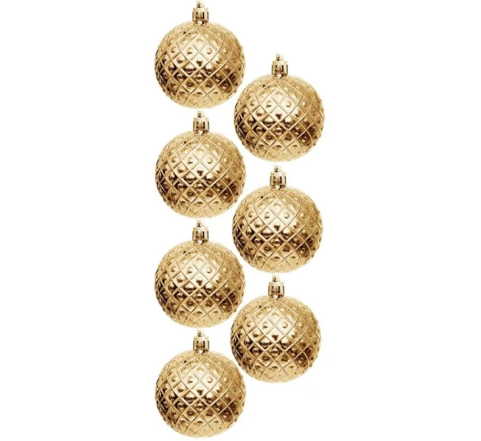 DEKORATIVNÍ PLASTOVÁ CETKA 6CM SADA 35 KS ZLATÁ