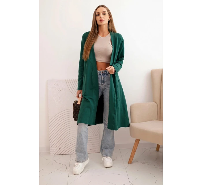 Dámská bavlněná halenka s dlouhým rukávem zelená