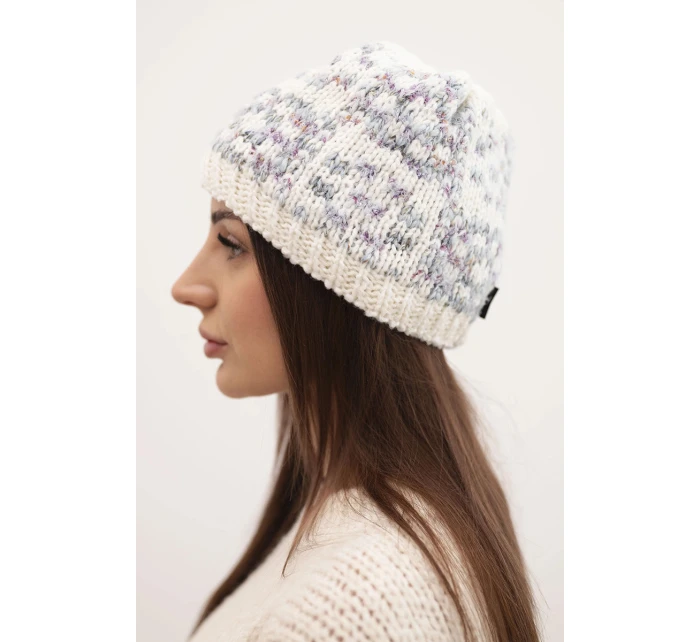 Dámská zimní vlněná čepice s ozdobnými krystalky K399 černá