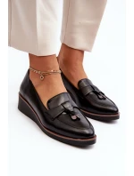 Dámské polobotky na klíně s ozdobou Černé Miliret