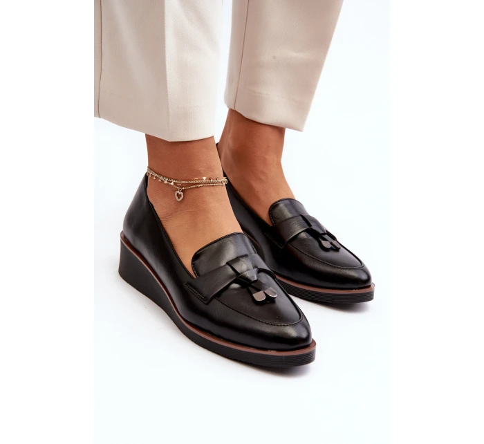 Dámské polobotky na klíně s ozdobou Černé Miliret