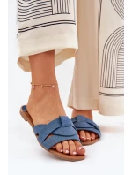 Ploché Dámské Sandály S Proplétajícími Se Pásky Džínové Selaenor Ploché Dámské Sandály S Proplétajícími Se Pásky Džínové Selaenor