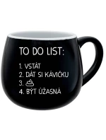 TO DO LIST: BÝT ÚŽASNÁ - černý keramický hrníček 300 ml TO DO LIST: BÝT ÚŽASNÁ - černý keramický hrníček 300 ml