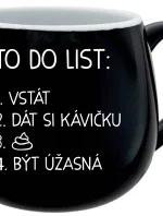 TO DO LIST: BÝT ÚŽASNÁ - černý keramický hrníček 300 ml