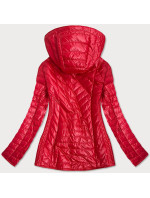 Červená dámská bunda s ozdobnou podšívkou (MM21)
