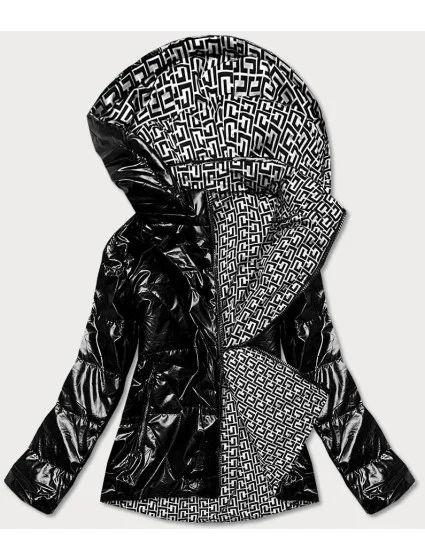 Černo/bílá oboustranná dámská bunda (W588BIG) Černo/bílá oboustranná dámská bunda (W588BIG)