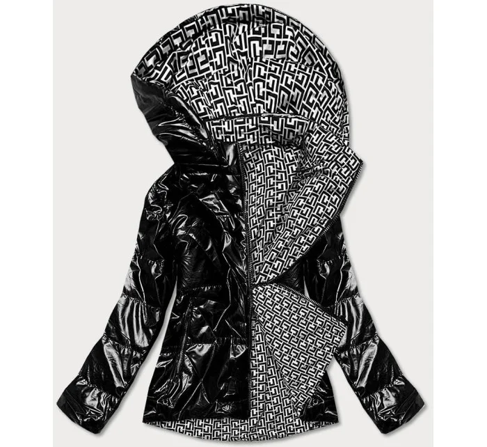 Černo/bílá oboustranná dámská bunda (W588BIG) Černo/bílá oboustranná dámská bunda (W588BIG)