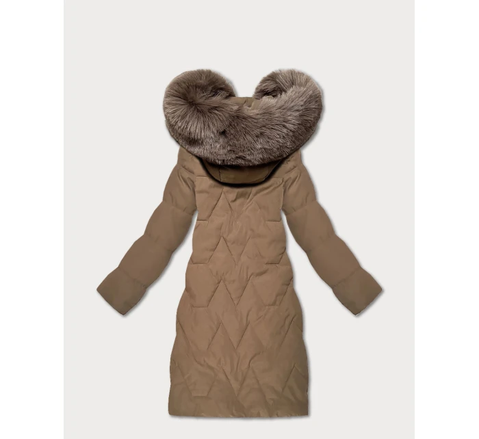 Dámská zimní bunda ve velbloudí barvě s kapucí J Style (16M9201-84) Dámská zimní bunda ve velbloudí barvě s kapucí J Style (16M9201-84)