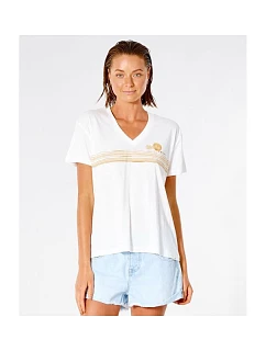 RIP CURL Sunset Tričko s výstřihem do V - bílé