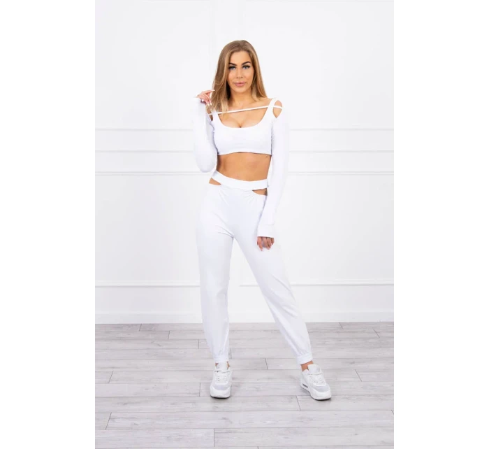 Sada s halenkou top bílá