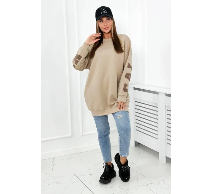 Izolovaná mikina s nápisem California světle béžová