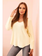 Svetr dámský z viskózy s výstřihem do V model 21268107 - K-Fashion