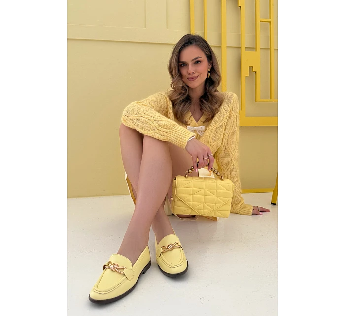 Dámské mokasíny s ozdobným detailem Žluté Rosynne Dámské mokasíny s ozdobným detailem Žluté Rosynne