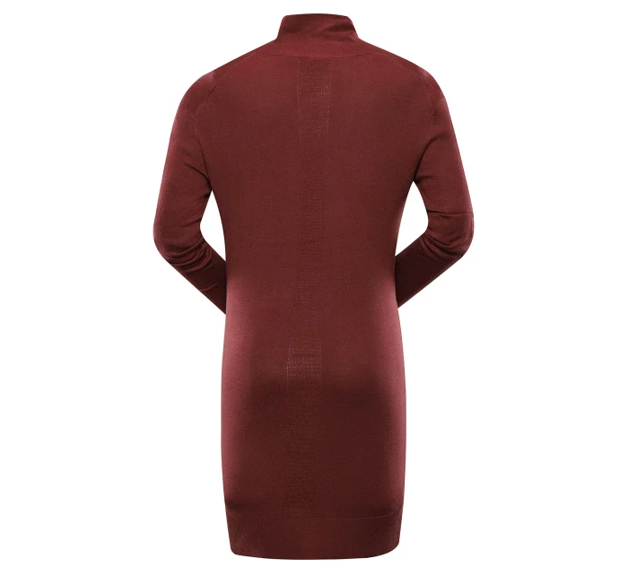 Dlouhý dámský svetr nax NAX EDERA madder brown Dlouhý dámský svetr nax NAX EDERA madder brown