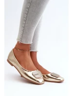 Dámské baleríny z eko kůže se zlatým zdobením model 21106956 - Kesi