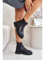 Kotníkové boty Zateplené Na Zip Big Star Černé Kotníkové boty Zateplené Na Zip Big Star Černé