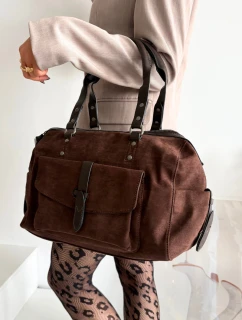 Dámská kabelka z eko semiše Gressa – čokoládová