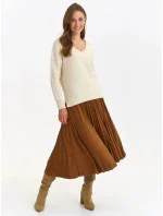 Dámský svetr model 19585985 Ecru se zlatou nití - Top Secret