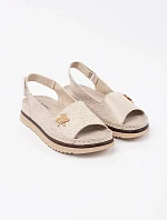 Krásné dámské sandály GD-FL1272 béžové - Goodin