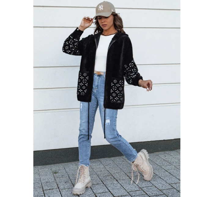 Dámská přechodná bunda z alpaky černá model 21977404 - Dstreet Dámská přechodná bunda z alpaky černá model 21977404 - Dstreet