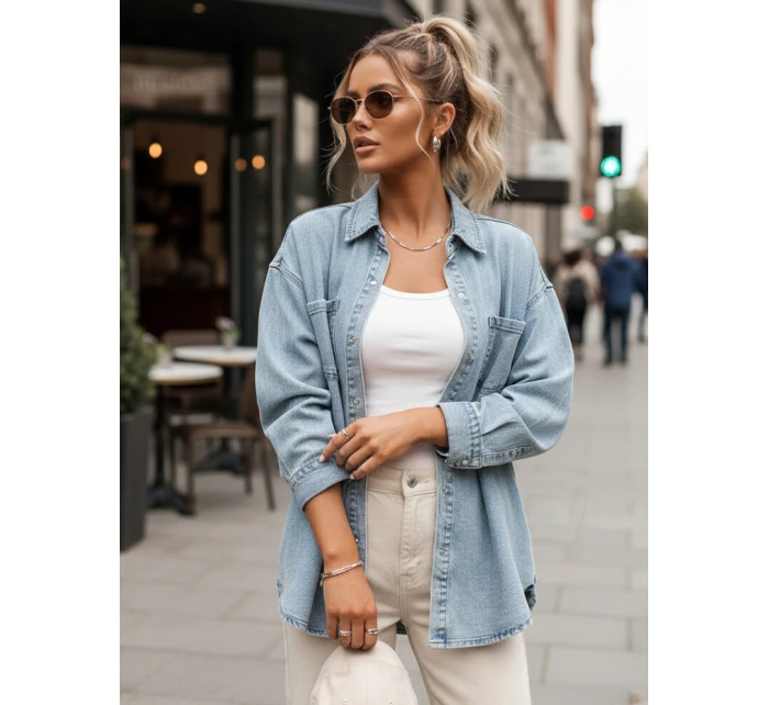 Dámská džínová košile oversize modrá Dstreet model 21985421 - FashionStreet