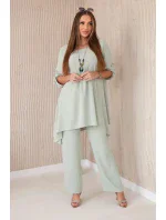 Sada halenky + kalhot s přívěskem tmavá máta Sada halenky + kalhot s přívěskem tmavá máta