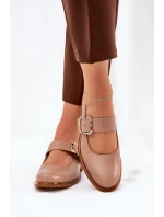 Kožené Polobotky Dámské S Přezkou Laura Messi 2980 Tmavě Béžové Kožené Polobotky Dámské S Přezkou Laura Messi 2980 Tmavě Béžové