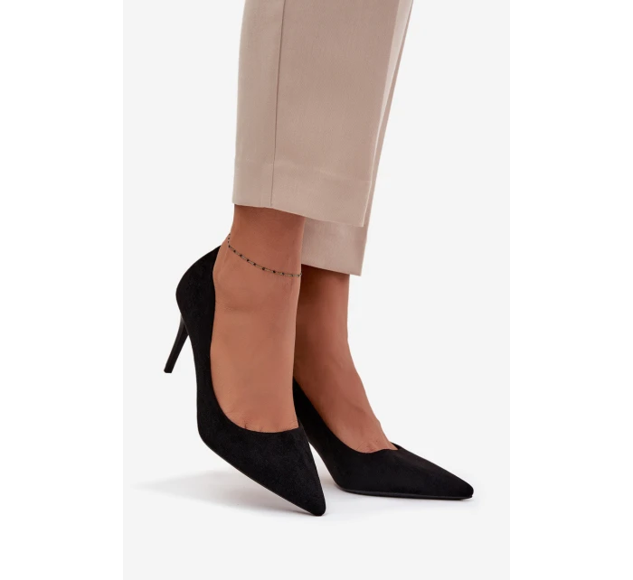 Dámské lodičky z eko semiše Černé model 21711431 - Boto