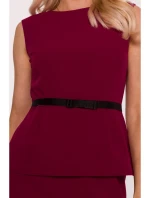 S427 Peplum šaty - bordó S427 Peplum šaty - bordó