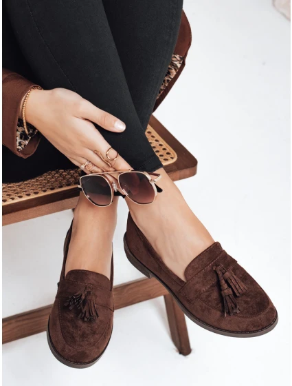 Dámské semišové hnědé mokasíny model 21993215 - Dstreet