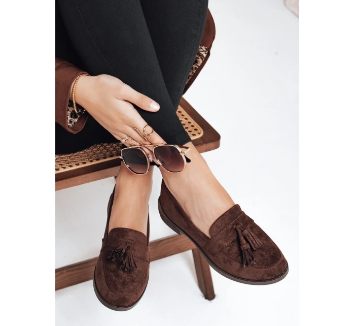 Dámské semišové hnědé mokasíny model 21993215 - Dstreet